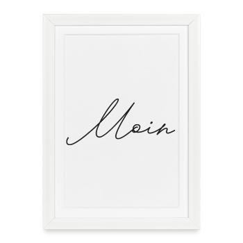 Moin – Le noir est de retour ! - Affiche encadrée (27 × 37 cm) - blanc - Devant