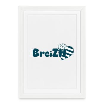 Breizh - j'aime la Bretagne - Affiche encadrée (27 × 37 cm) - blanc - Devant