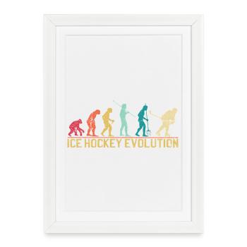 Conception de la silhouette Hockey Evolution - Affiche encadrée (27 × 37 cm) - blanc - Devant