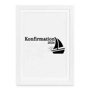 Confirmation 2026 Horizon Ship Cross Anchor Heart - Affiche encadrée (27 × 37 cm) - blanc - Devant