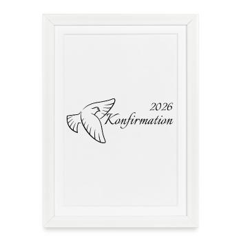 Confirmation 2026 Trinity Flying Dove - Framed poster (27 × 37 cm) - white - Front