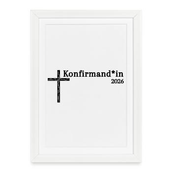 Celebrate gender-equitable confirmation in 2026 Cross - Framed poster (27 × 37 cm) - white - Front