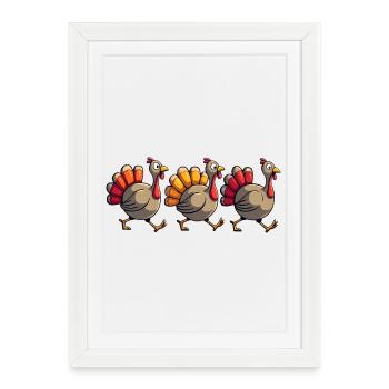 Bébé dinde de Thanksgiving - Affiche encadrée (27 × 37 cm) - blanc - Devant