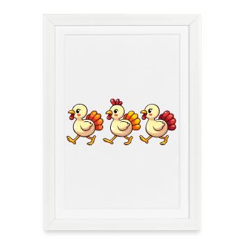 Bébé dinde de Thanksgiving - Affiche encadrée (27 × 37 cm) - blanc - Devant