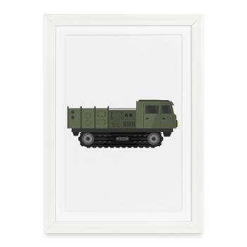 Military truck - Framed poster (27 × 37 cm) - white - Front