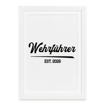 Fire Chief 2026 Rank Volunteer Fire Brigade - Framed poster (27 × 37 cm) - white - Front