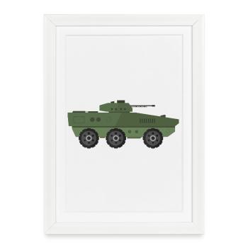 Military tank - Framed poster (27 × 37 cm) - white - Front