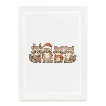Laveurs Enfants Garçons Filles Lavage de Noël - Affiche encadrée (27 × 37 cm) - blanc - Devant