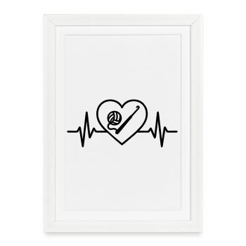Crochet heart – love for needlework - Framed poster (27 × 37 cm) - white - Front