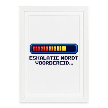 Eskalatie Nerd Shirt – Grappig Geek Design NL - Framed poster (27 × 37 cm) - white - Front