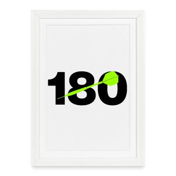 180 Triple 20 Perfection! ONEHUNDRETEIGHTY, Darts - Framed poster (27 × 37 cm) - white - Front
