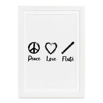 J’adore les flûtes - Affiche encadrée (27 × 37 cm) - blanc - Devant