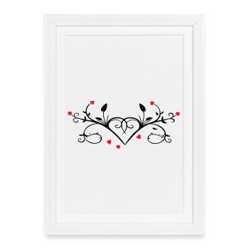 Ornament with hearts - Framed poster (27 × 37 cm) - white - Front