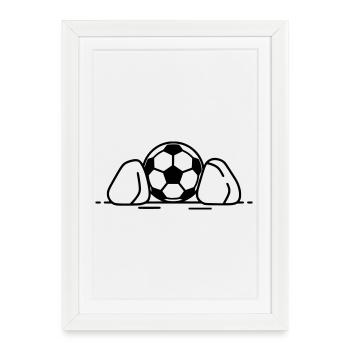 Fußball am Boden Anstoß Symbol Vektor - Gerahmtes Poster (27 × 37 cm) - Weiß - Vorne