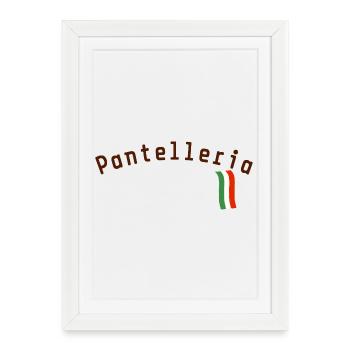 Pantelleria texte italie - Affiche encadrée (27 × 37 cm) - blanc - Devant