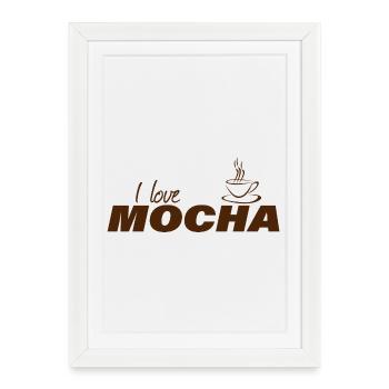 J’ADORE LE MOKA - Affiche encadrée (27 × 37 cm) - blanc - Devant
