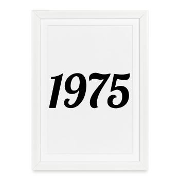 1975 Vintage 1975 Anniversaire Rétro 1975 Cadeau - Affiche encadrée (27 × 37 cm) - blanc - Devant