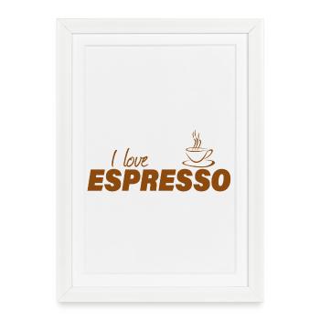 J’ADORE L’ESPRESSO - Affiche encadrée (27 × 37 cm) - blanc - Devant