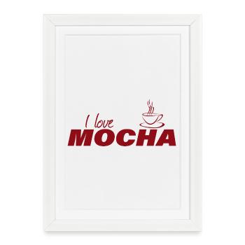 J’ADORE LE MOKA - Affiche encadrée (27 × 37 cm) - blanc - Devant