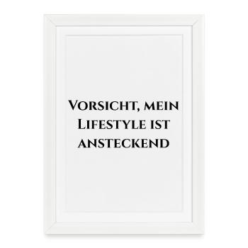 Attention, Premium comes through - Framed poster (27 × 37 cm) - white - Front