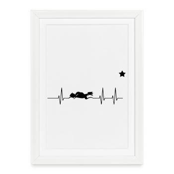 Motto bike heart - Framed poster (27 × 37 cm) - white - Front