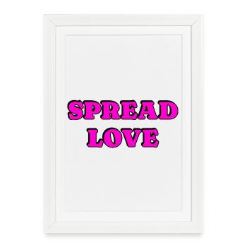 Spread Love Typographie en gras - Affiche encadrée (27 × 37 cm) - blanc - Devant