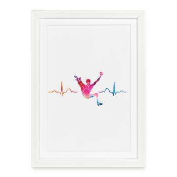 Battement de cœur de Boulderer Bloc Bloc - Affiche encadrée (27 × 37 cm) - blanc - Devant