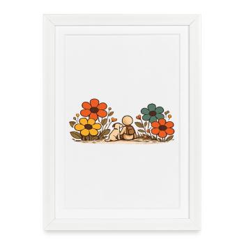La Petite Pensée | Meilleurs amis - Affiche encadrée (27 × 37 cm) - blanc - Devant