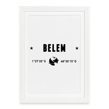 Belem Brazil Coordinates Gps Globe - Framed poster (27 × 37 cm) - white - Front