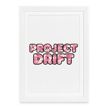 Car Tuning Motiv Project Drift Camo Rosa - Framed poster (27 × 37 cm) - white - Front