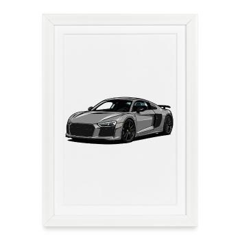 Roadster Supersport gris - Affiche encadrée (27 × 37 cm) - blanc - Devant