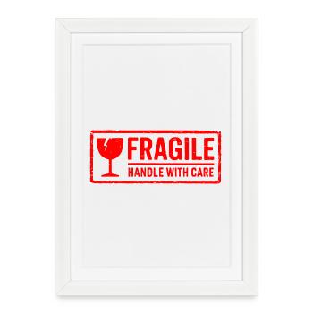 Fragile Handle With Care Shipping Stamp Vector - Framed poster (27 × 37 cm) - white - Front