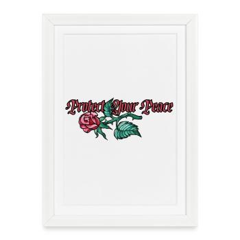 Protect Your Peace: Rose Floral - Framed poster (27 × 37 cm) - white - Front