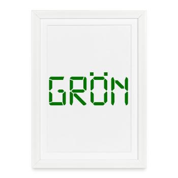 Vert - LCD - Affiche encadrée (27 × 37 cm) - blanc - Devant