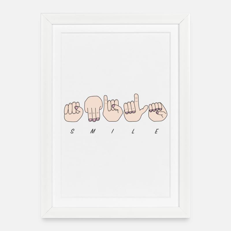 Gebärdensprache - Gerahmtes Poster (27 × 37 cm) - Weiß