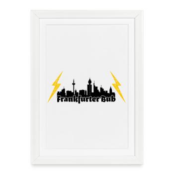Frankfurter Bub ffm skyline - Gerahmtes Poster (27 × 37 cm) - Weiß - Vorne