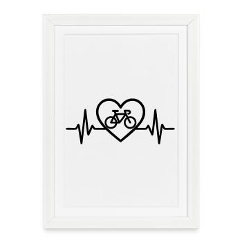 Heart Cycling – Passion for Cycling - Framed poster (27 × 37 cm) - white - Front