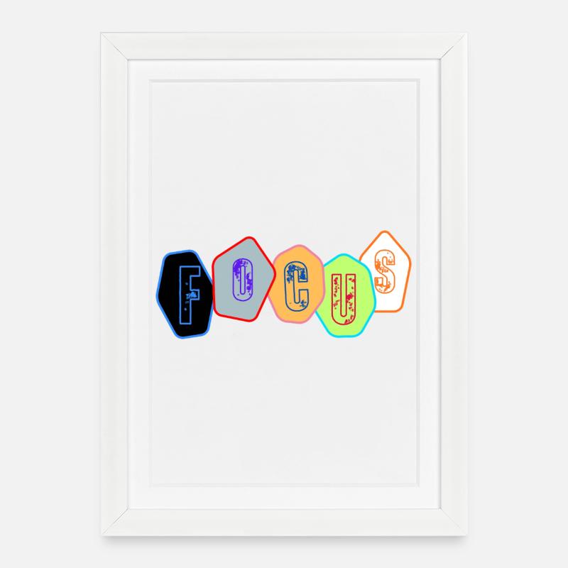 Focus in chrome blocks - Framed poster (27 × 37 cm) - white