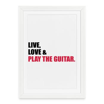 Guitare - Affiche encadrée (27 × 37 cm) - blanc - Devant