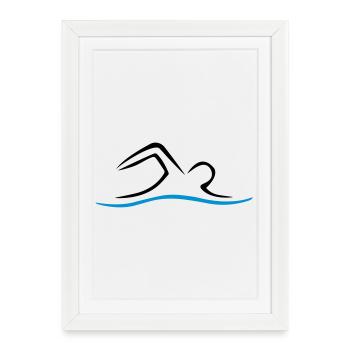 NAGE - Affiche encadrée (27 × 37 cm) - blanc - Devant