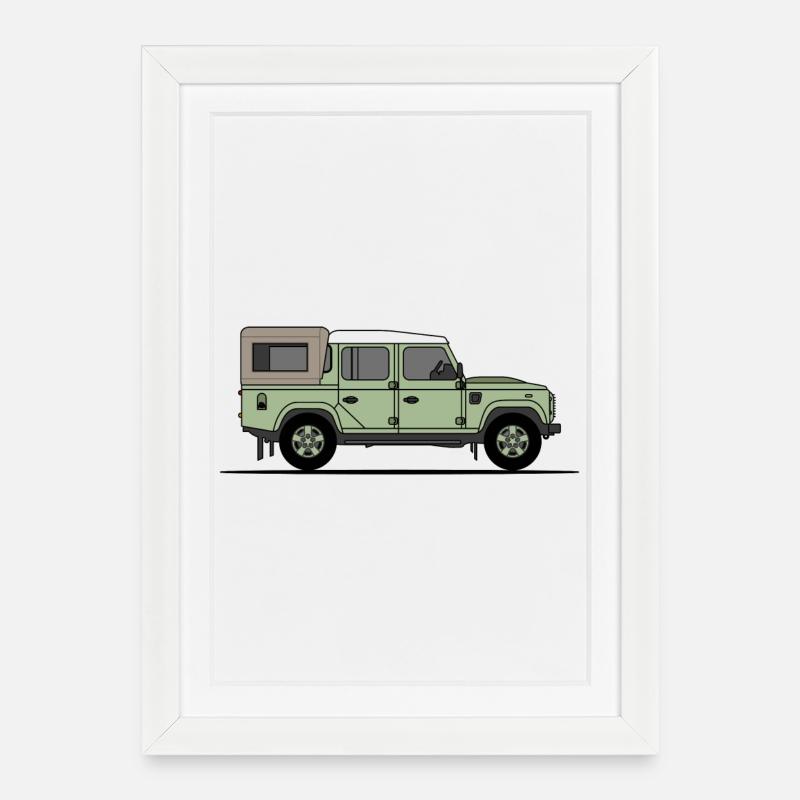Defender 110 - Pickup - Affiche encadrée (27 × 37 cm) - blanc