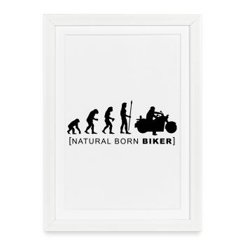 natural born biker - Affiche encadrée (27 × 37 cm) - blanc - Devant