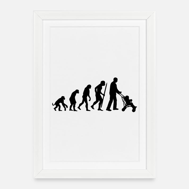 Evolution de la super-papa - Affiche encadrée (27 × 37 cm) - blanc