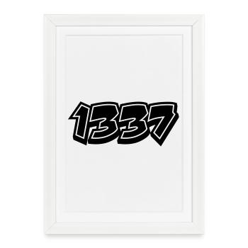 leet Noob N00b 1337 - Framed poster (27 × 37 cm) - white - Front