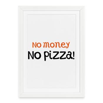 pizza - Affiche encadrée (27 × 37 cm) - blanc - Devant