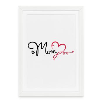 Maman d'amour cadeau fête des mères maman - Affiche encadrée (27 × 37 cm) - blanc - Devant