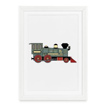 Locomotive à vapeur - Affiche encadrée (27 × 37 cm) - blanc - Devant
