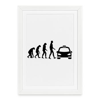 Taxi - Affiche encadrée (27 × 37 cm) - blanc - Devant