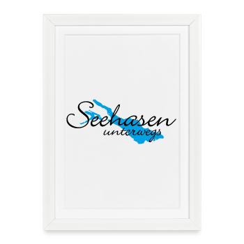 Seehasen vom Bodensee unterwegs - Gerahmtes Poster (27 × 37 cm) - Weiß - Vorne