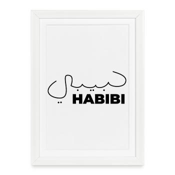 Habibi Treasure Arabic Expression Gift Heart - Framed poster (27 × 37 cm) - white - Front